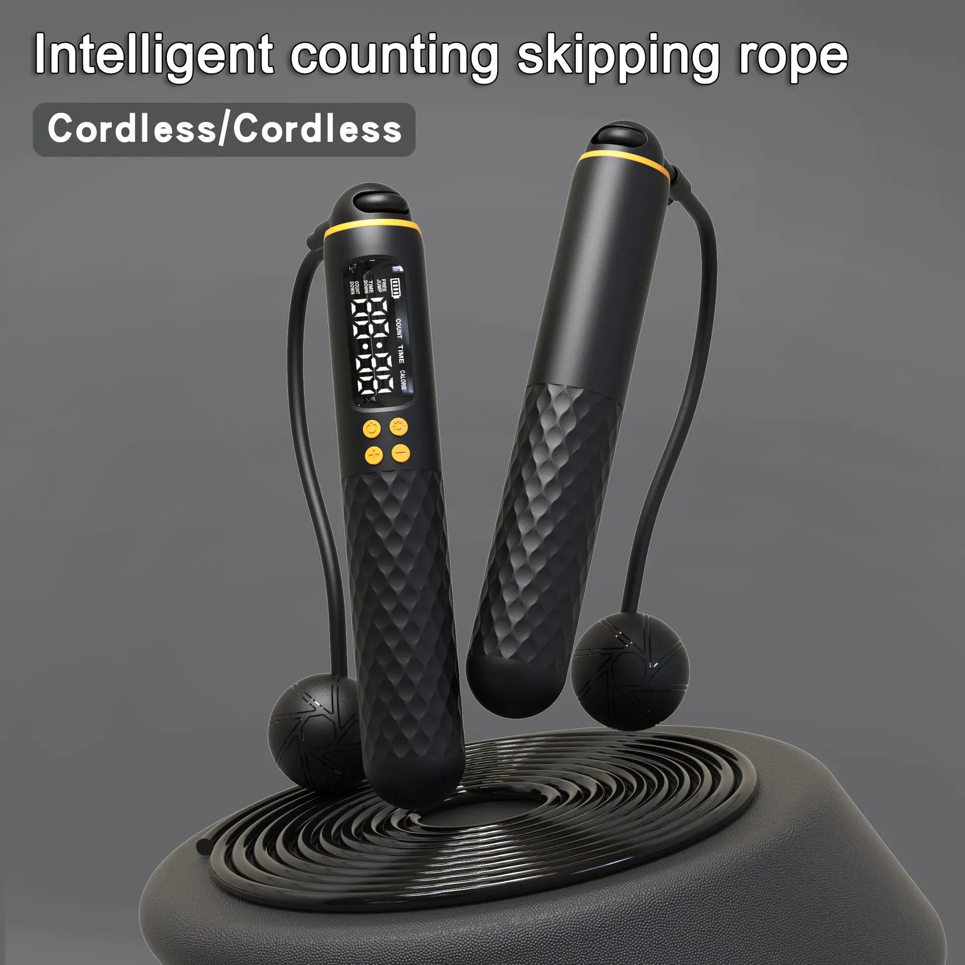Elevate Your Workouts with the Smart Counting Jump Rope – Versatile 2-in-1 Cordless & Corded Design for Seamless Indoor and Outdoor Fitness!