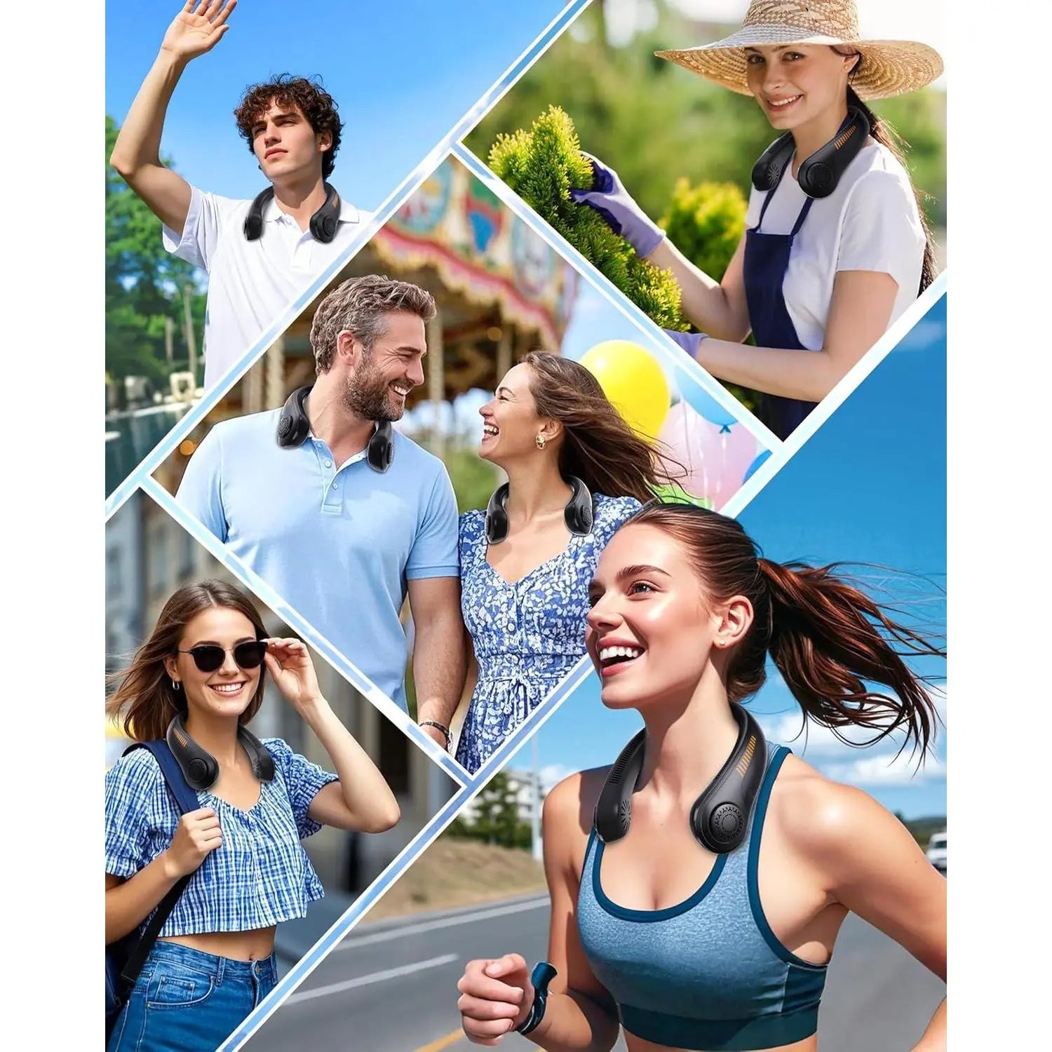Stay Cool Anywhere: The Ultimate Portable Neck Cooling Fan with 5-Speed Silent Motor and Featherlight Design