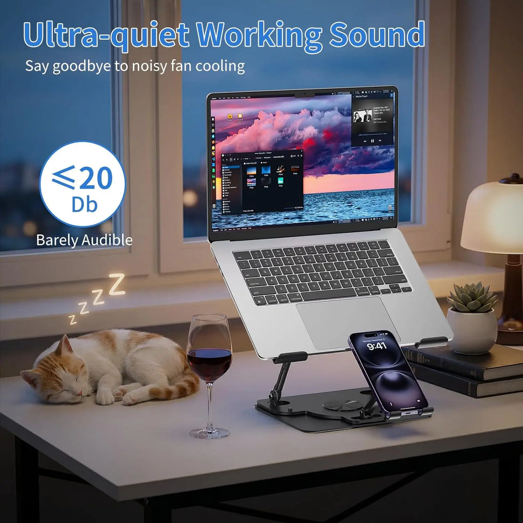 Revolutionary Laptop Stand with Thermoelectric Cooler – Fast 20W Cooling & Ergonomic Design for Ultimate Comfort