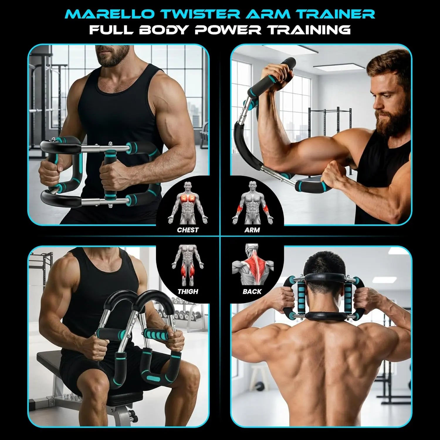 Unleash Your Strength: 30-120Lbs Adjustable Arm Twister with Free Hand Gripper - The Ultimate 2-In-1 Arm and Forearm Strengthening Set for Effective Home Workouts!