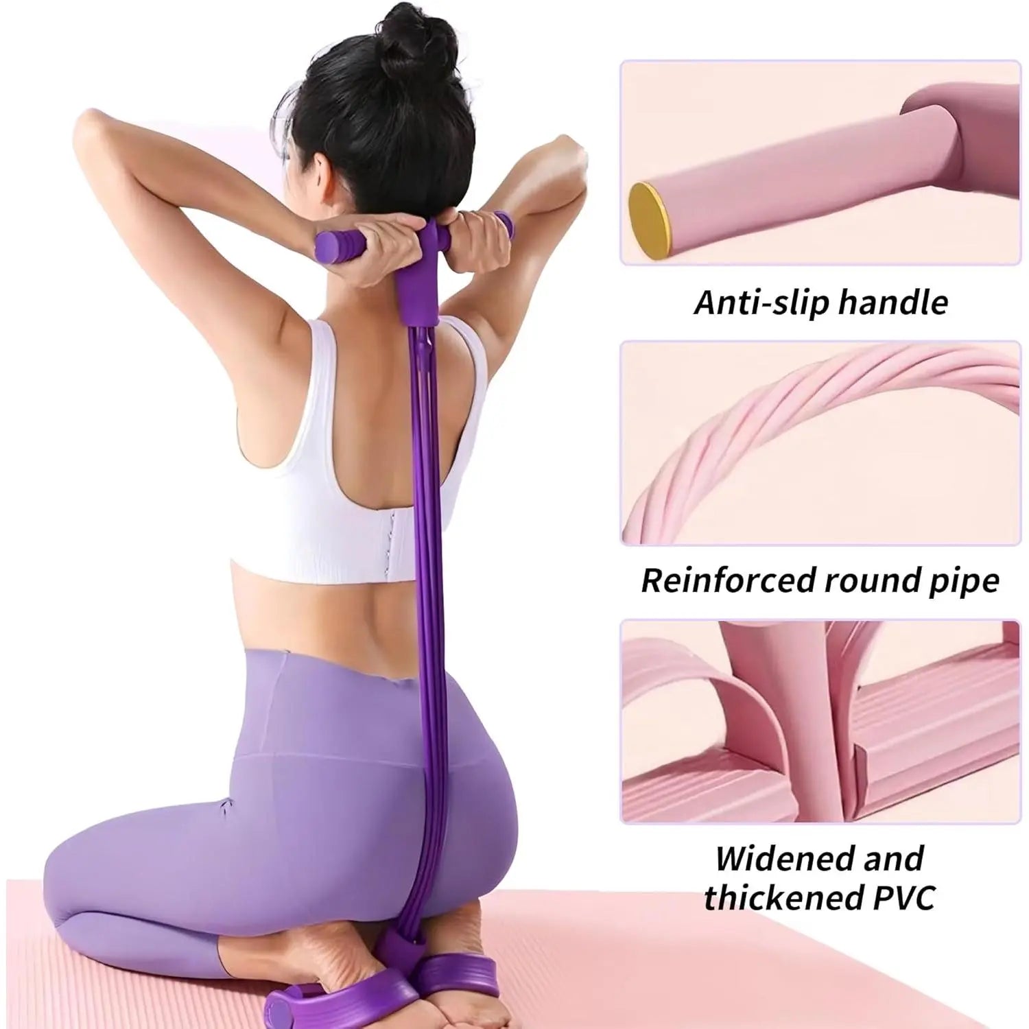 Elevate Your Workout with the $3.99 Adjustable 6 Tube Pedal Resistance Band - Perfect for Abdominal Crunches and Full-Body Toning at Home!