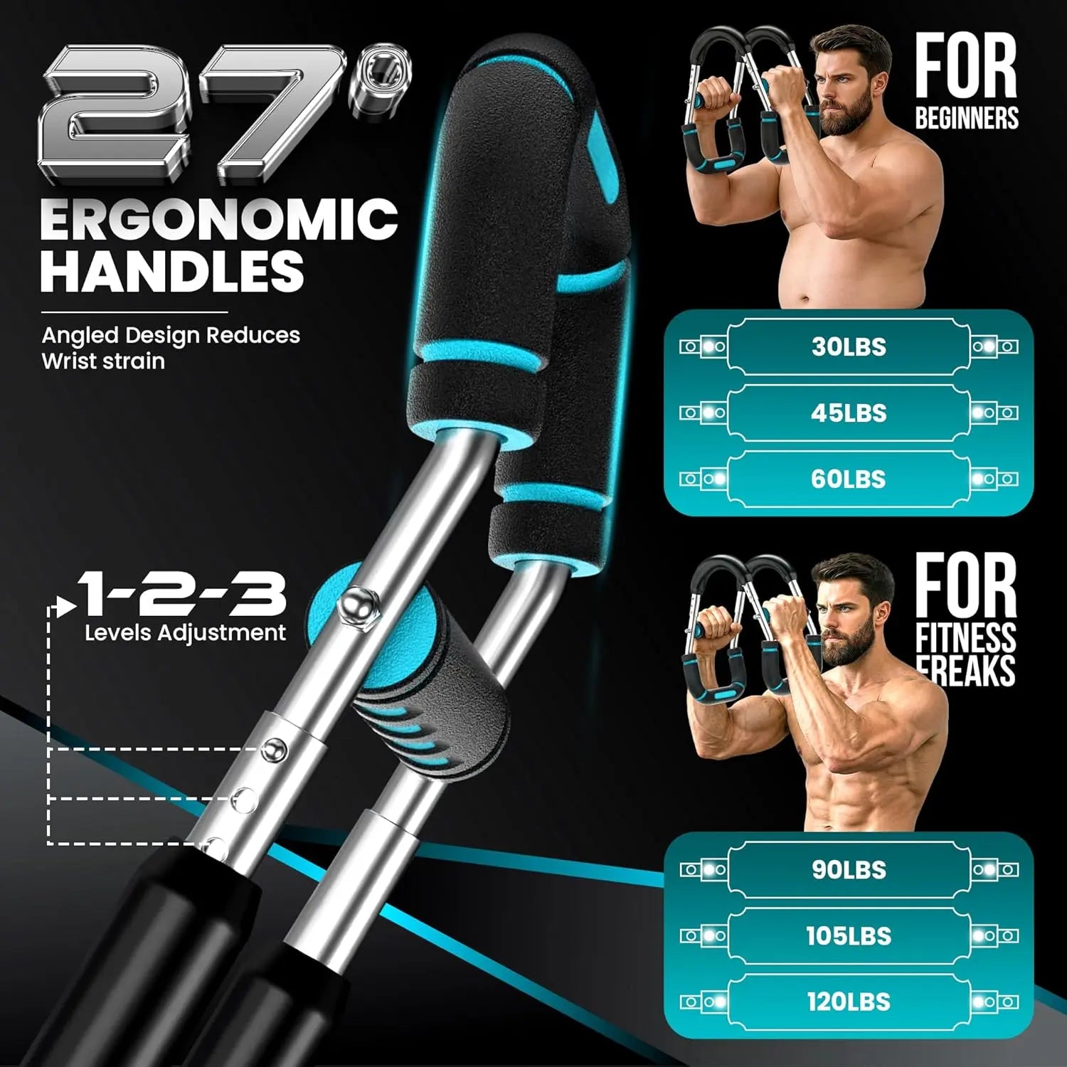 Unleash Your Strength: 30-120Lbs Adjustable Arm Twister with Free Hand Gripper - The Ultimate 2-In-1 Arm and Forearm Strengthening Set for Effective Home Workouts!