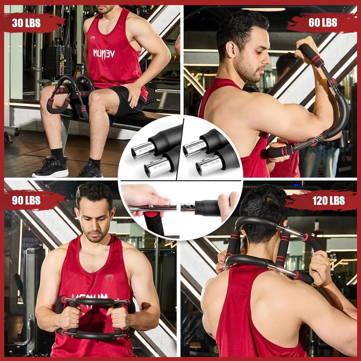 Unleash Your Strength: 30-120Lbs Adjustable Arm Twister with Free Hand Gripper - The Ultimate 2-In-1 Arm and Forearm Strengthening Set for Effective Home Workouts!