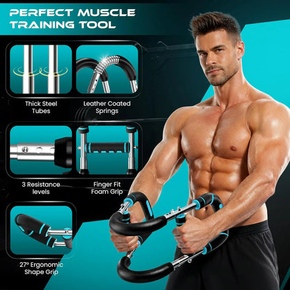 Unleash Your Strength: 30-120Lbs Adjustable Arm Twister with Free Hand Gripper - The Ultimate 2-In-1 Arm and Forearm Strengthening Set for Effective Home Workouts!