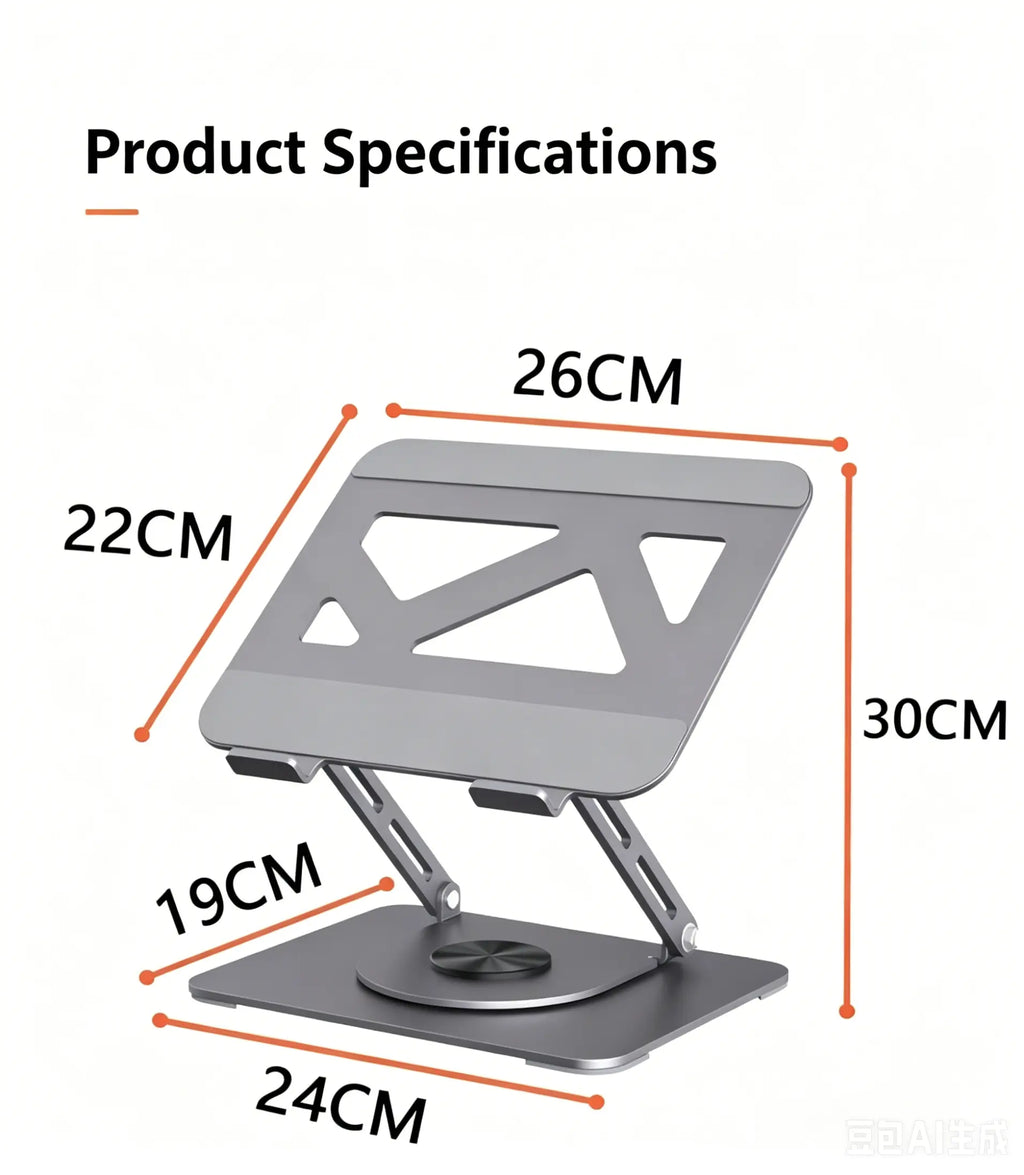 Elevate Your Workspace with the 360° Rotating Titanium Alloy Laptop Stand & Phone Holder – Perfect for Gaming, Office Use, and More!